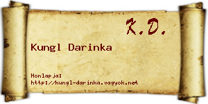 Kungl Darinka névjegykártya